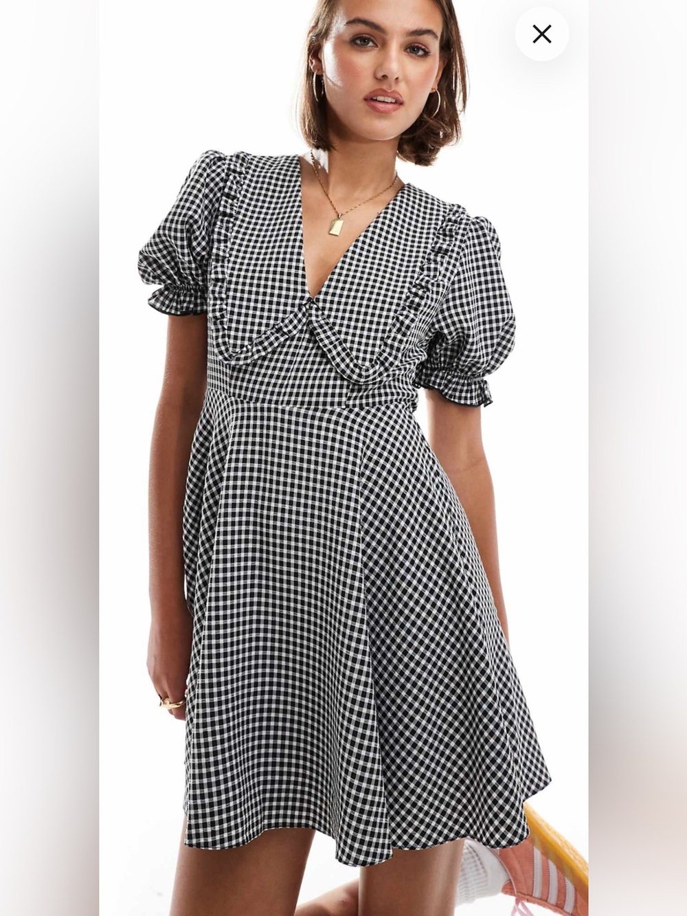 Miss Selfridge Black and White Gingham Mini Dress